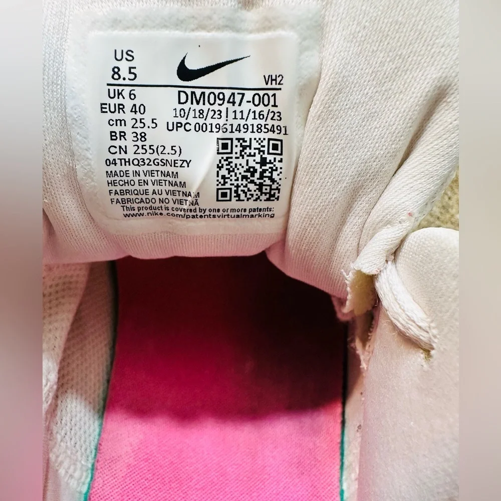 Nike OffWhite Walking Training Athletic Streetwear Lace-Velcro Closure Shoes 8.5